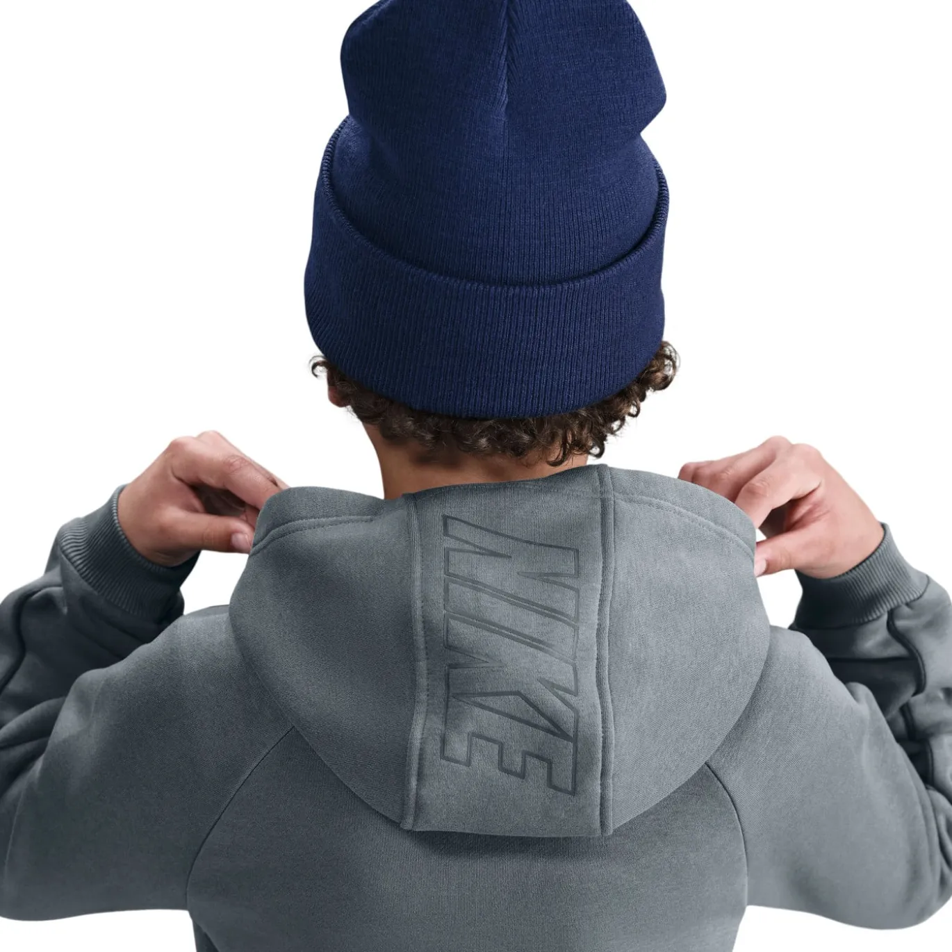 Nike Club Fleece Sportswear Trainingspak Hooded Kids Donkergrijs Wit