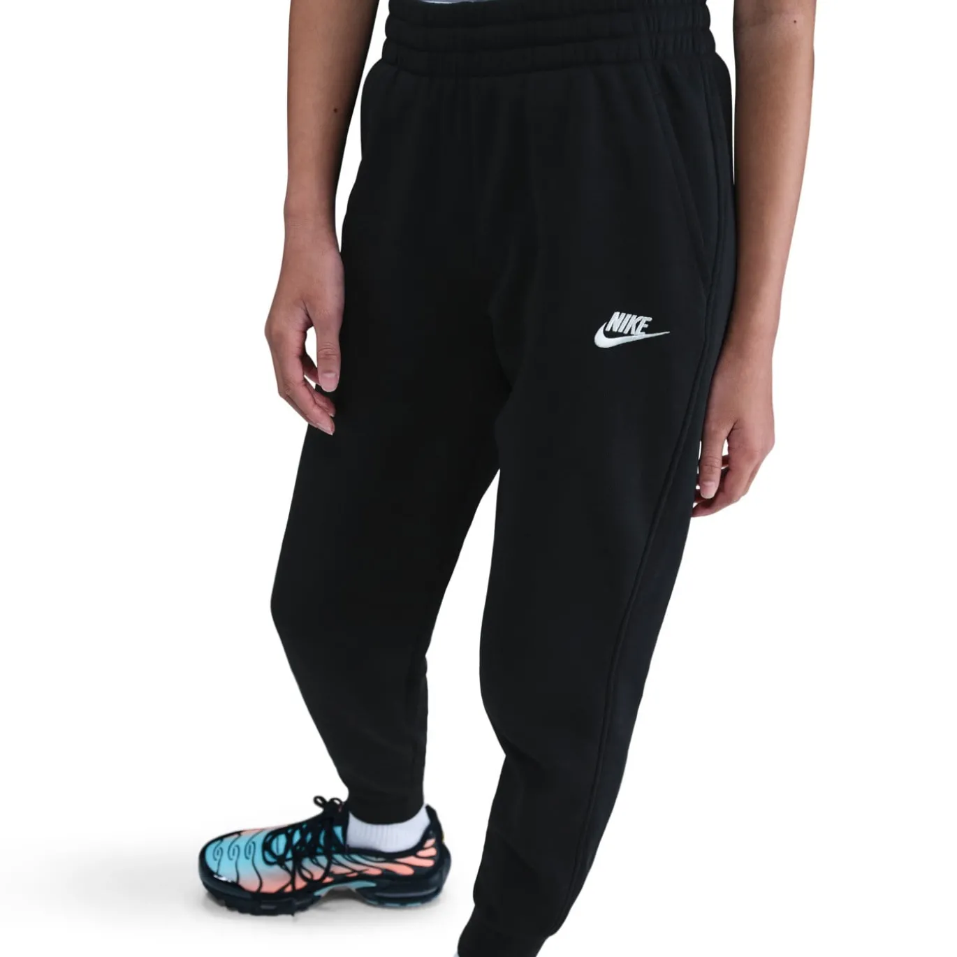 Nike Club Fleece Sportswear Trainingspak Hooded Kids Zwart Wit