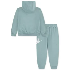 Nike Club Fleece Trainingspak Hooded Peuters/Kleuters Grijsgroen Wit
