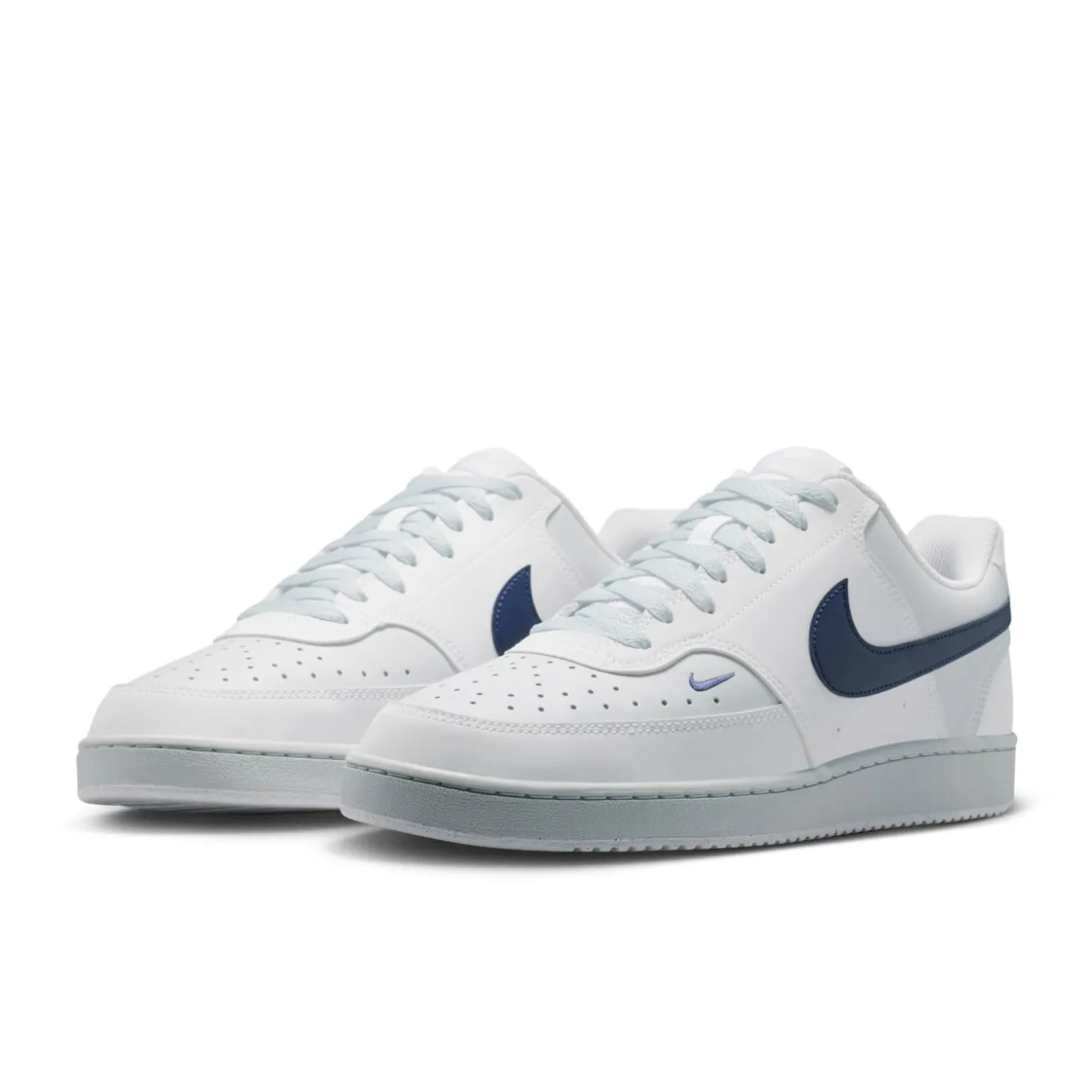 Nike Court Vision Low Sneakers Wit Donkerblauw Platinum