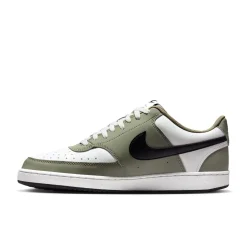 Nike Court Vision Low Sneakers Wit Olijfgroen Zwart