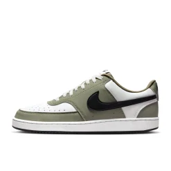 Nike Court Vision Low Sneakers Wit Olijfgroen Zwart