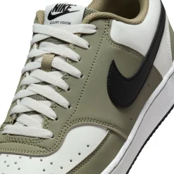 Nike Court Vision Low Sneakers Wit Olijfgroen Zwart