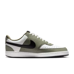 Nike Court Vision Low Sneakers Wit Olijfgroen Zwart