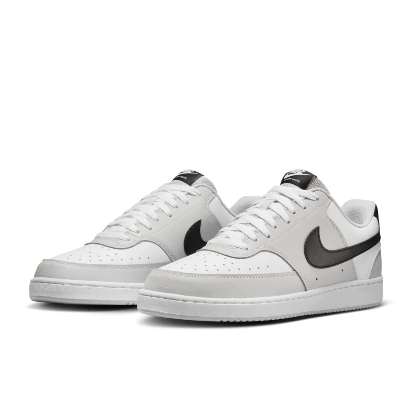 Nike Court Vision Low Sneakers Lichtgrijs Wit Zwart