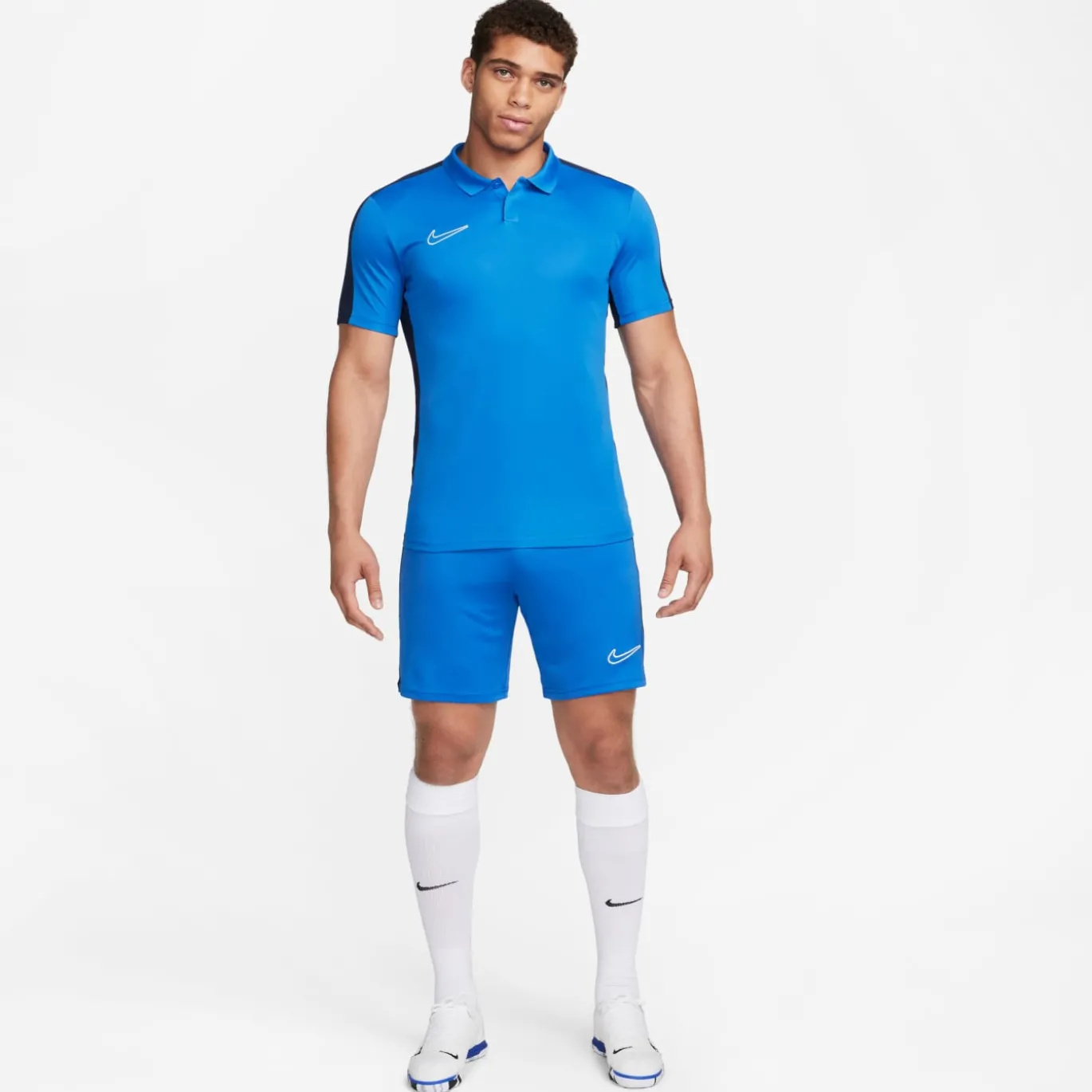 Nike Dri-FIT Academy 23 Polo Blauw Donkerblauw Wit