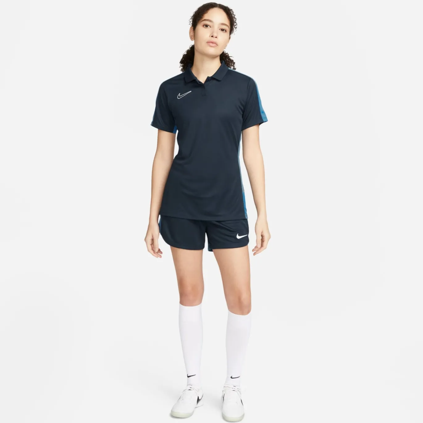 Nike Dri-FIT Academy 23 Polo Dames Donkerblauw Blauw Wit