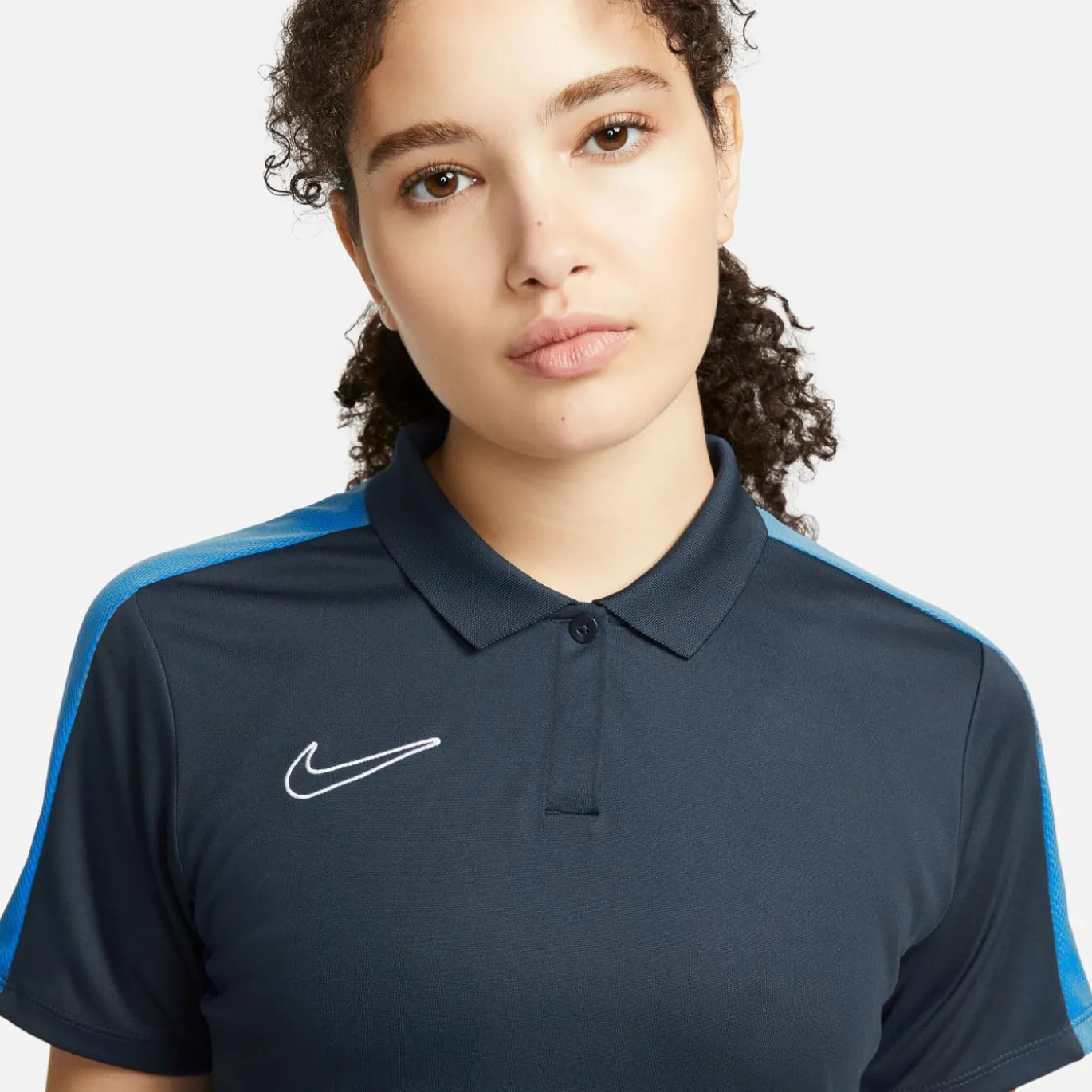Nike Dri-FIT Academy 23 Polo Dames Donkerblauw Blauw Wit