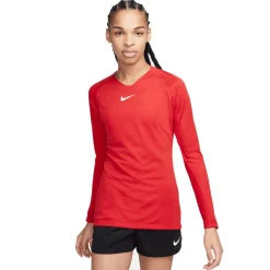Nike Dri-FIT Park Ondershirt Lange Mouwen Dames Rood Wit