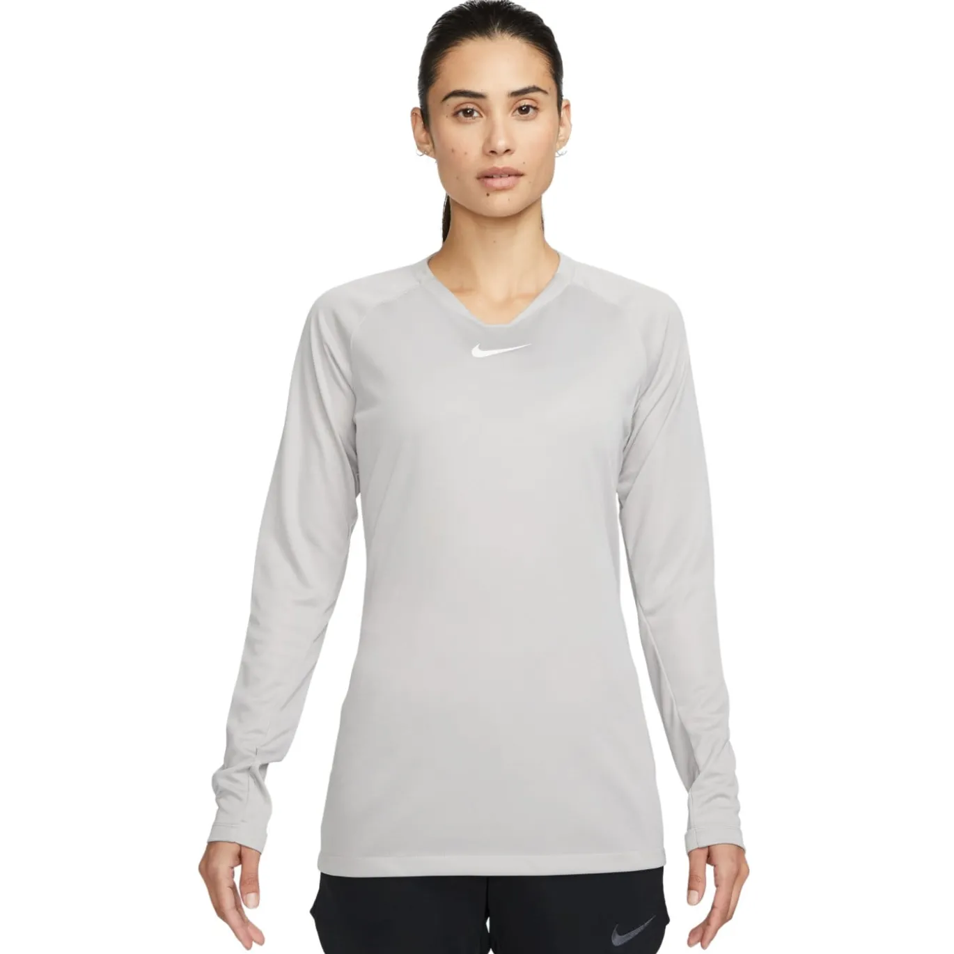 Nike Dri-FIT Park Ondershirt Lange Mouwen Dames Grijs Wit