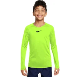 Nike Dri-FIT Park Ondershirt Lange Mouwen Kids Neongeel Zwart