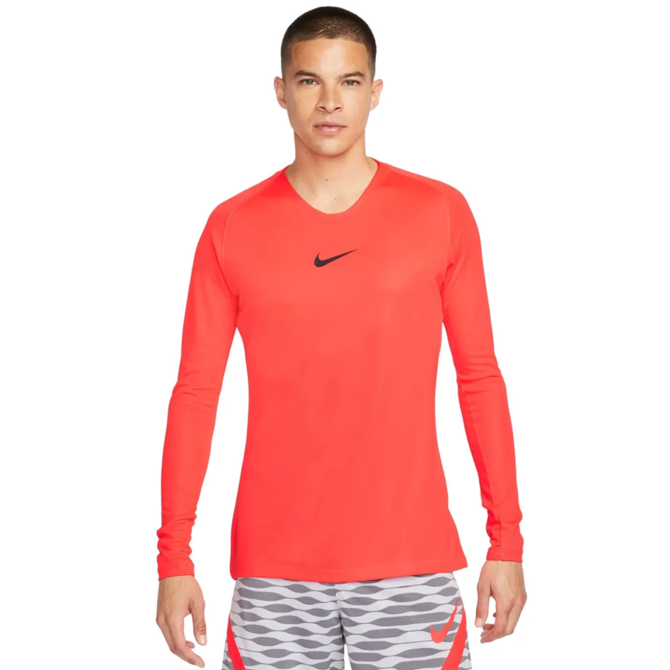 Nike Dri-FIT Park Ondershirt Lange Mouwen Felrood Zwart