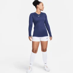 Nike Dri-FIT Park Ondershirt Lange Mouwen Dames Donkerblauw Wit