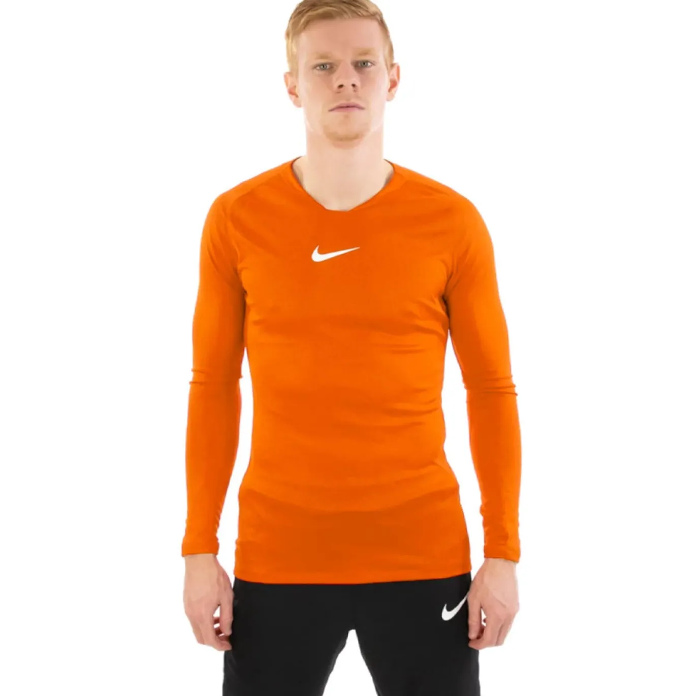 Nike Dri-FIT Park Ondershirt Lange Mouwen Oranje Wit