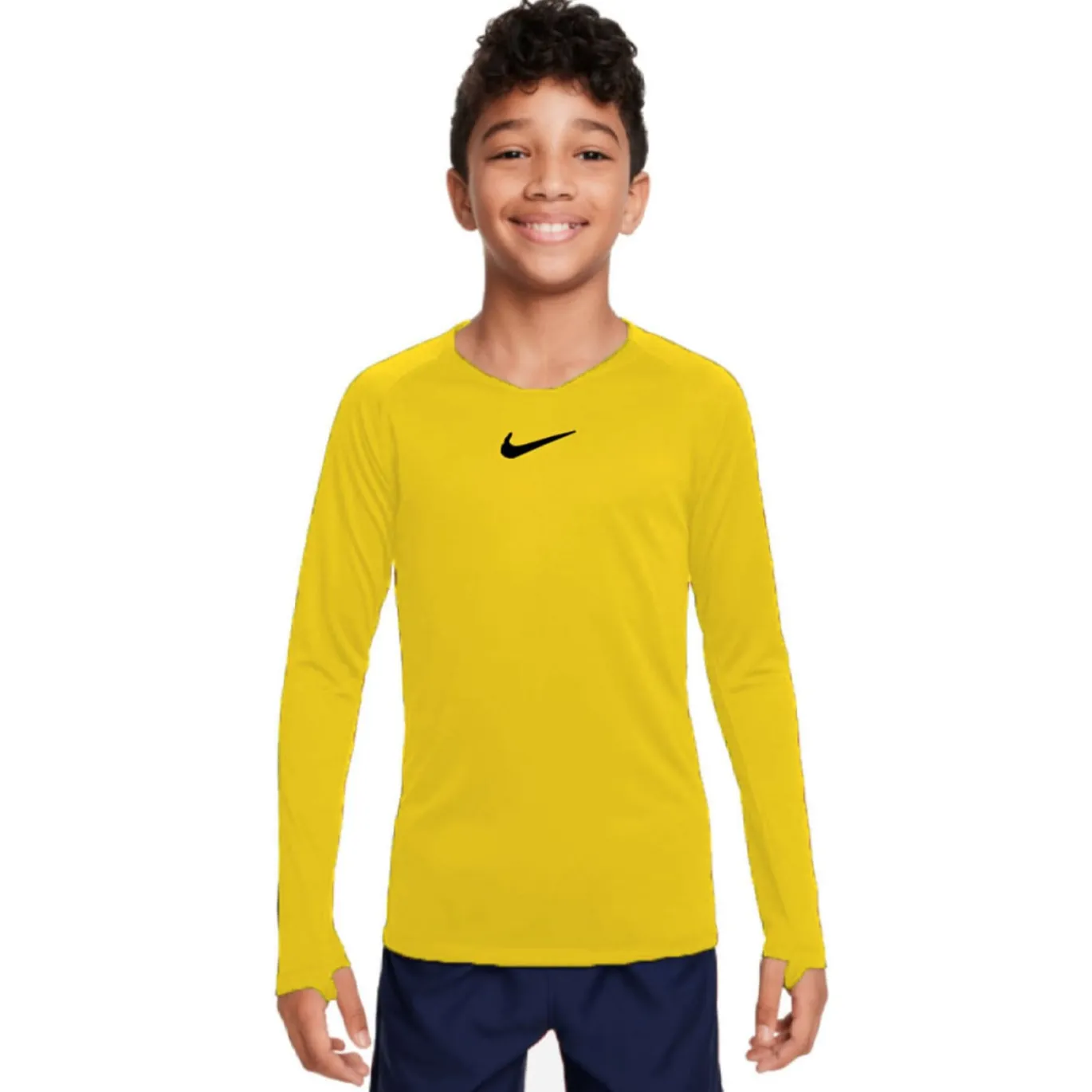 Nike Dri-FIT Park Ondershirt Lange Mouwen Kids Geel Zwart