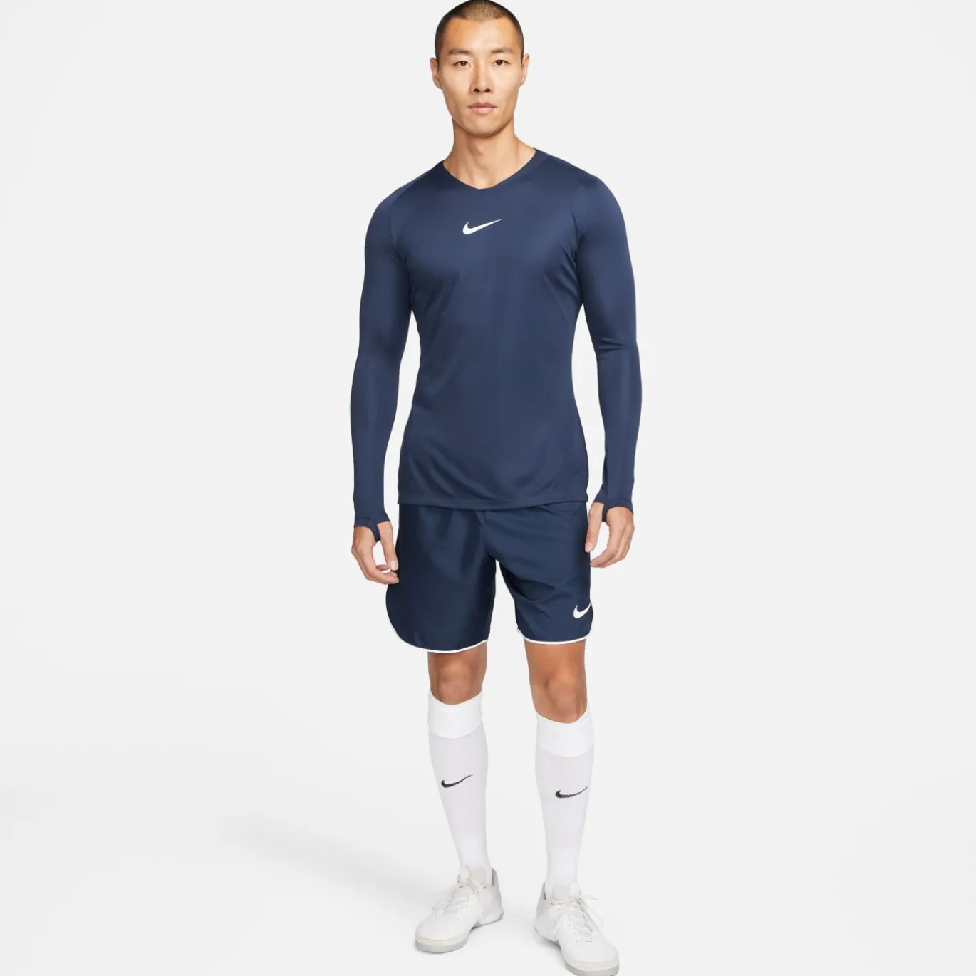 Nike Dri-FIT Park Ondershirt Lange Mouwen Donkerblauw Wit
