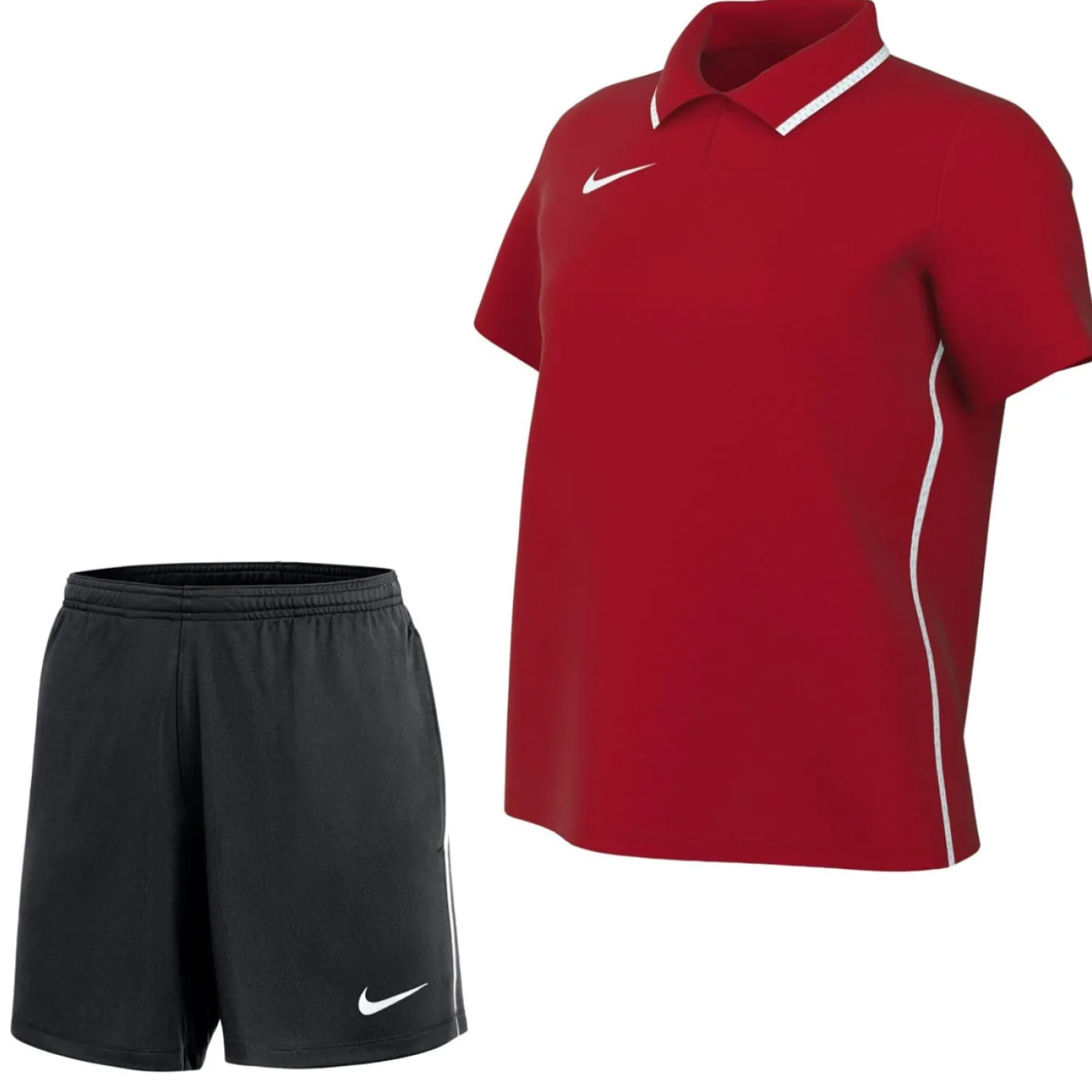 Nike Dri-FIT Park 26 Polo Trainingsset Dames Rood Zwart