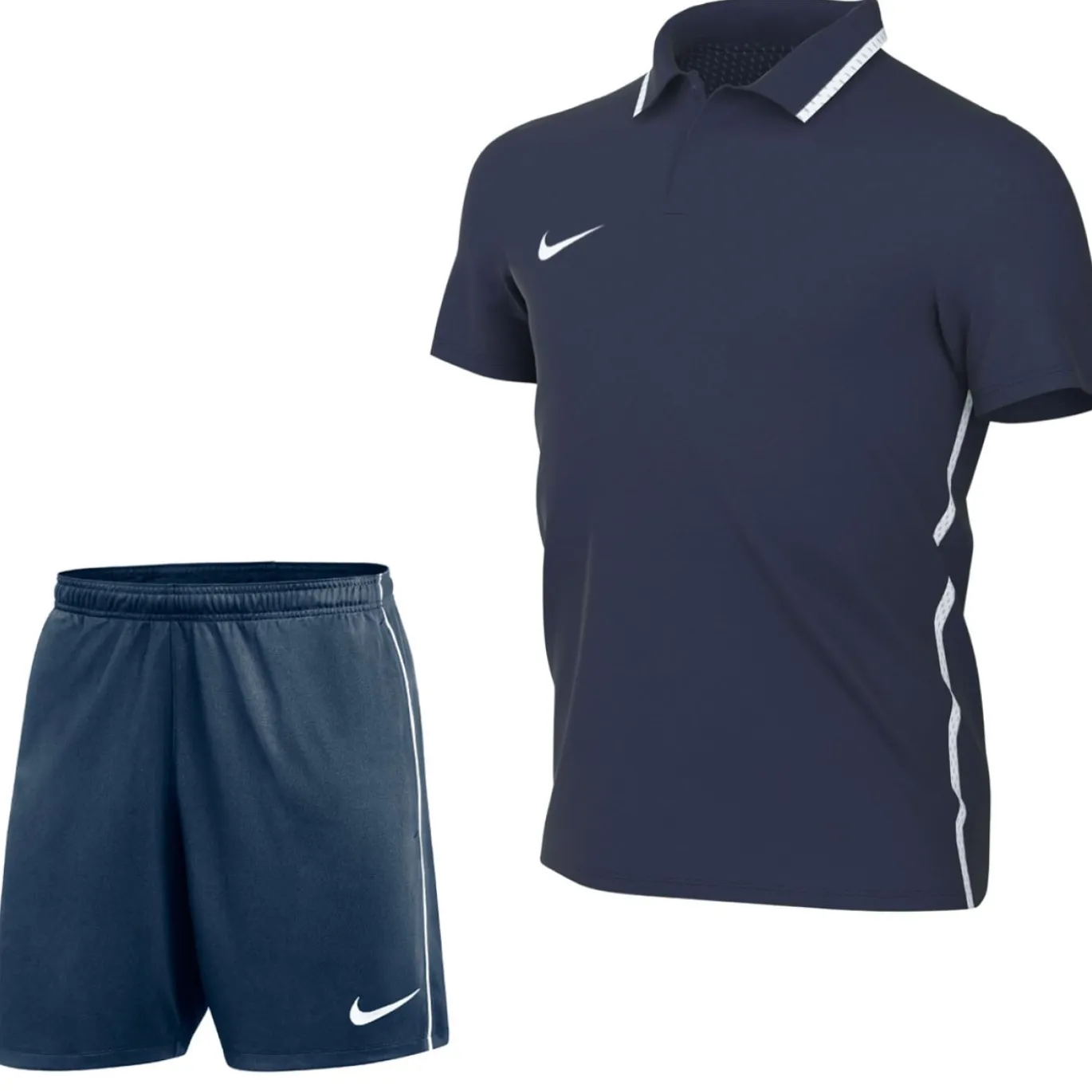 Nike Dri-FIT Park 26 Polo Trainingsset Kids Donkerblauw Wit