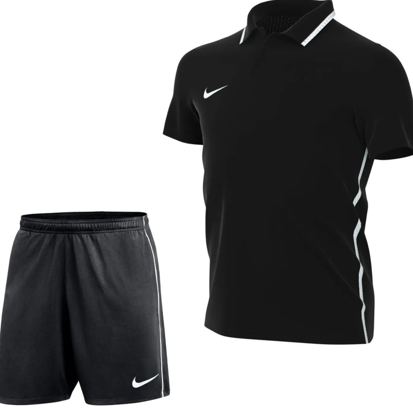 Nike Dri-FIT Park 26 Polo Trainingsset Kids Zwart Wit