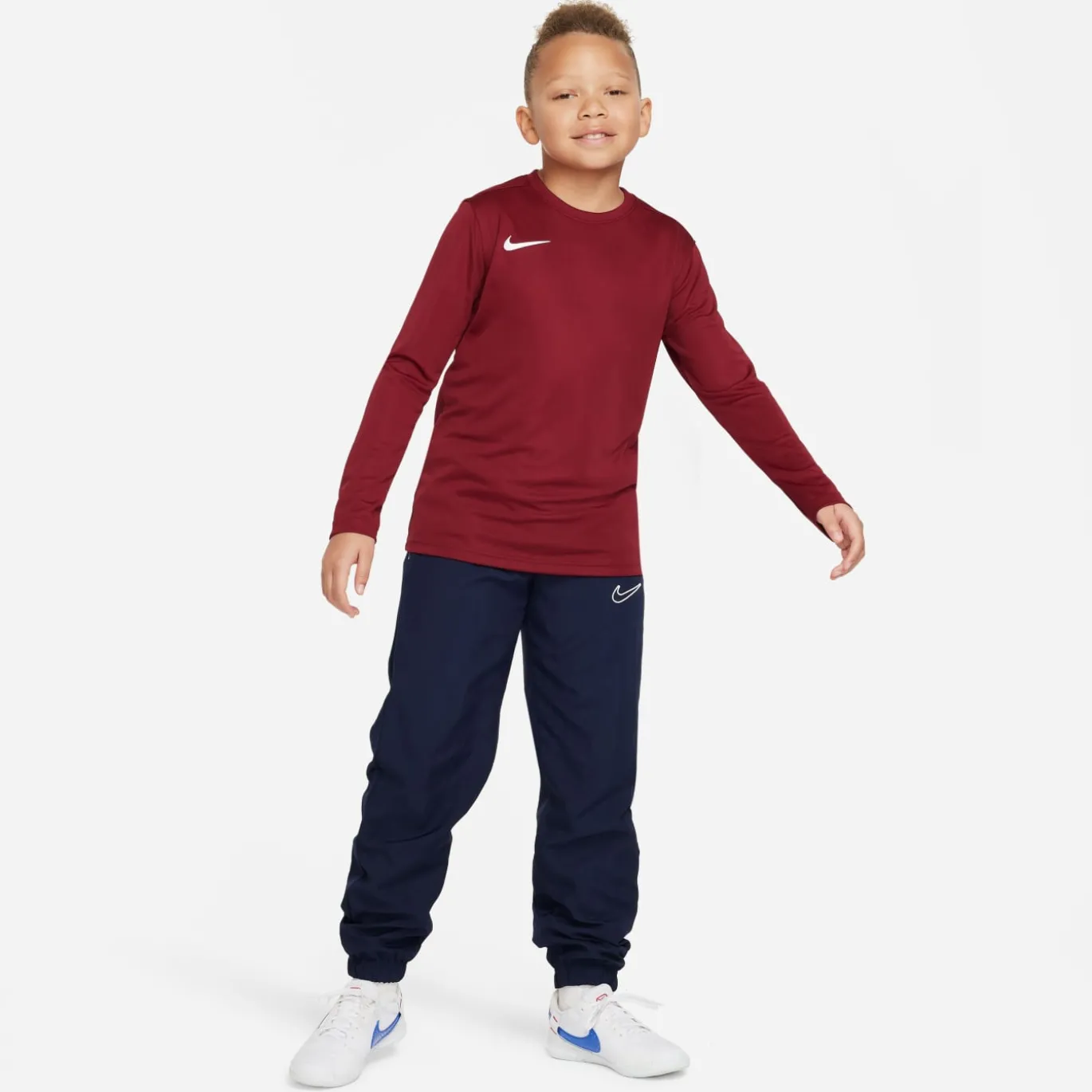 Nike Dri-FIT Park VII Voetbalshirt Lange Mouwen Kids Bordeauxrood