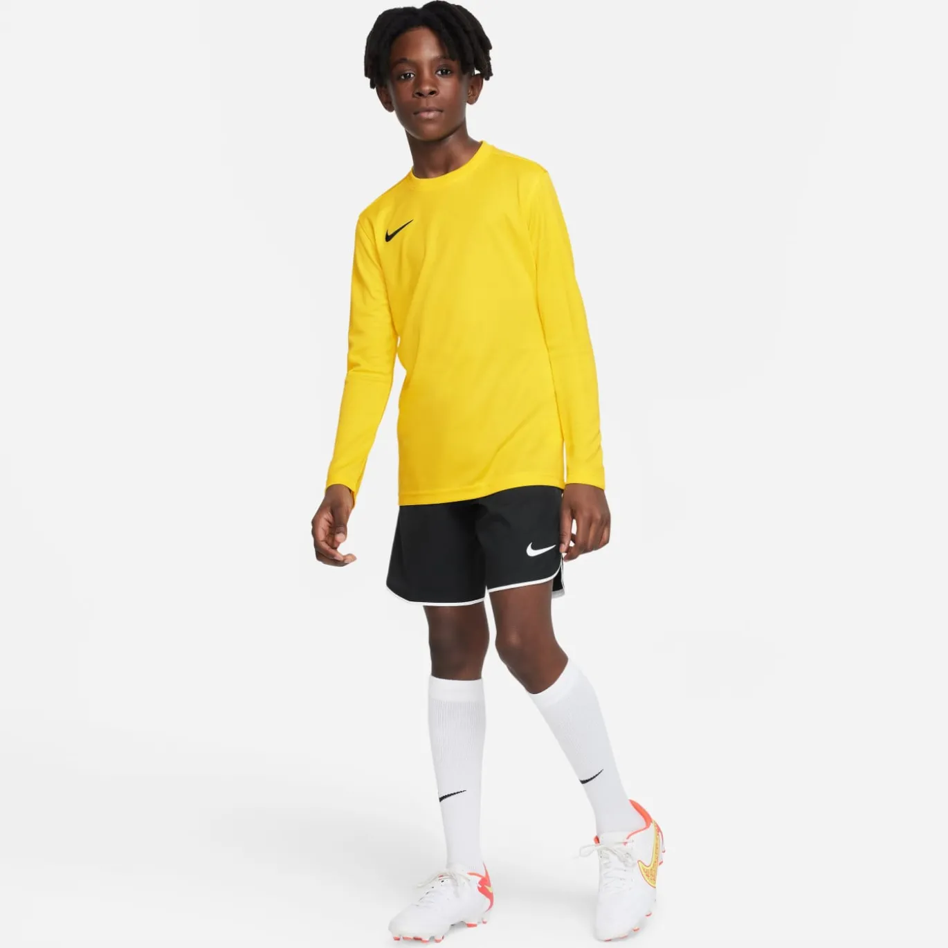 Nike Dri-FIT Park VII Voetbalshirt Lange Mouwen Kids Geel