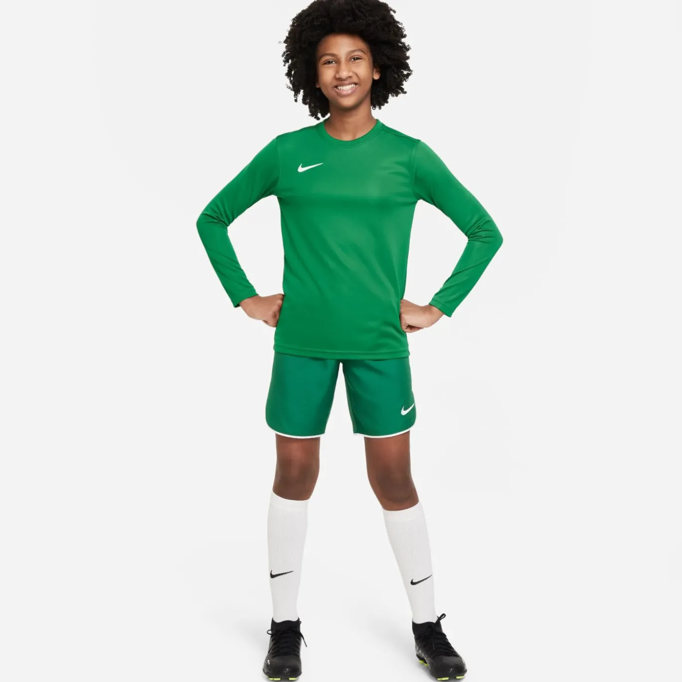 Nike Dri-FIT Park VII Voetbalshirt Lange Mouwen Kids Groen