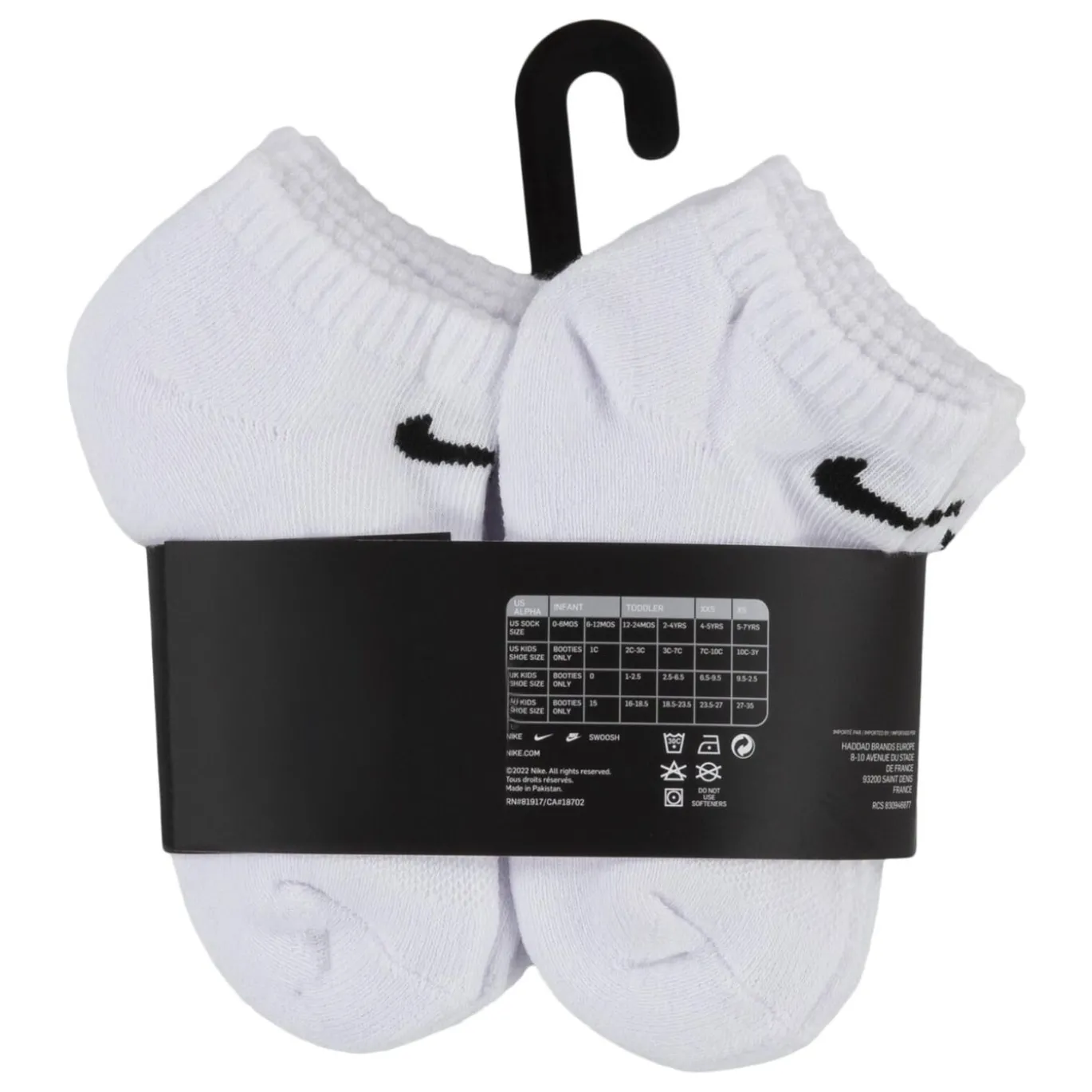 Nike Dri-FIT Performance Basics Enkelsokken 6-Pack Kleuters Wit Zwart