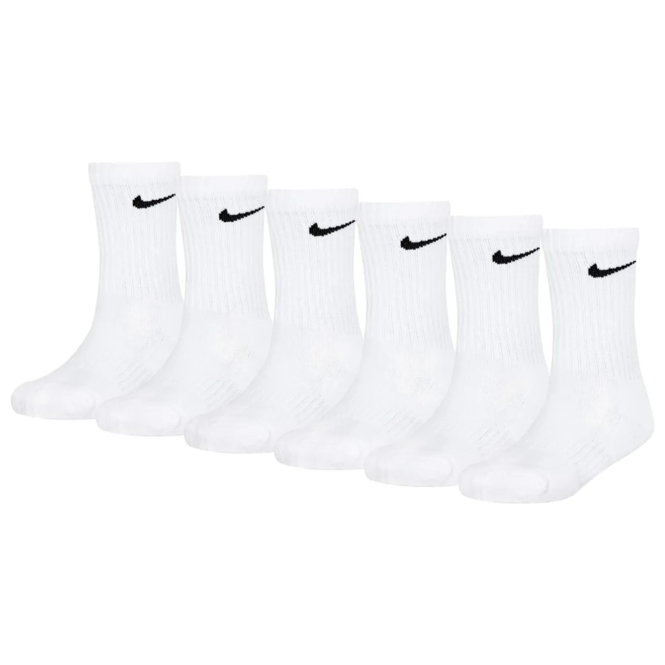 Nike Dri-Fit Performance Basics Crew Sokken 6-Pack Kleuters Wit Zwart
