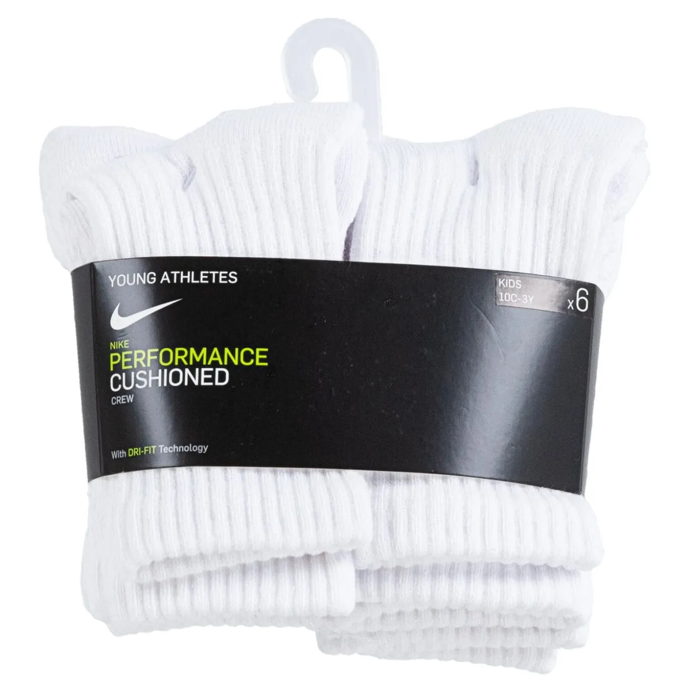 Nike Dri-Fit Performance Basics Crew Sokken 6-Pack Kleuters Wit Zwart