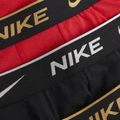 Nike Everyday Cotton Boxershort Brief 3-Pack Zwart Rood Zwart Goud