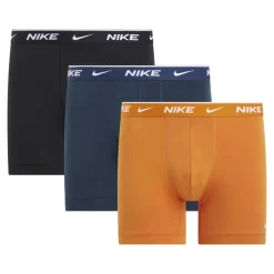 Nike Everyday Cotton Boxershort Brief 3-Pack Oranje Donkerblauw Zwart