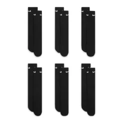 Nike Everyday Cushioned Crew Sportsokken 6-Pack Zwart Wit