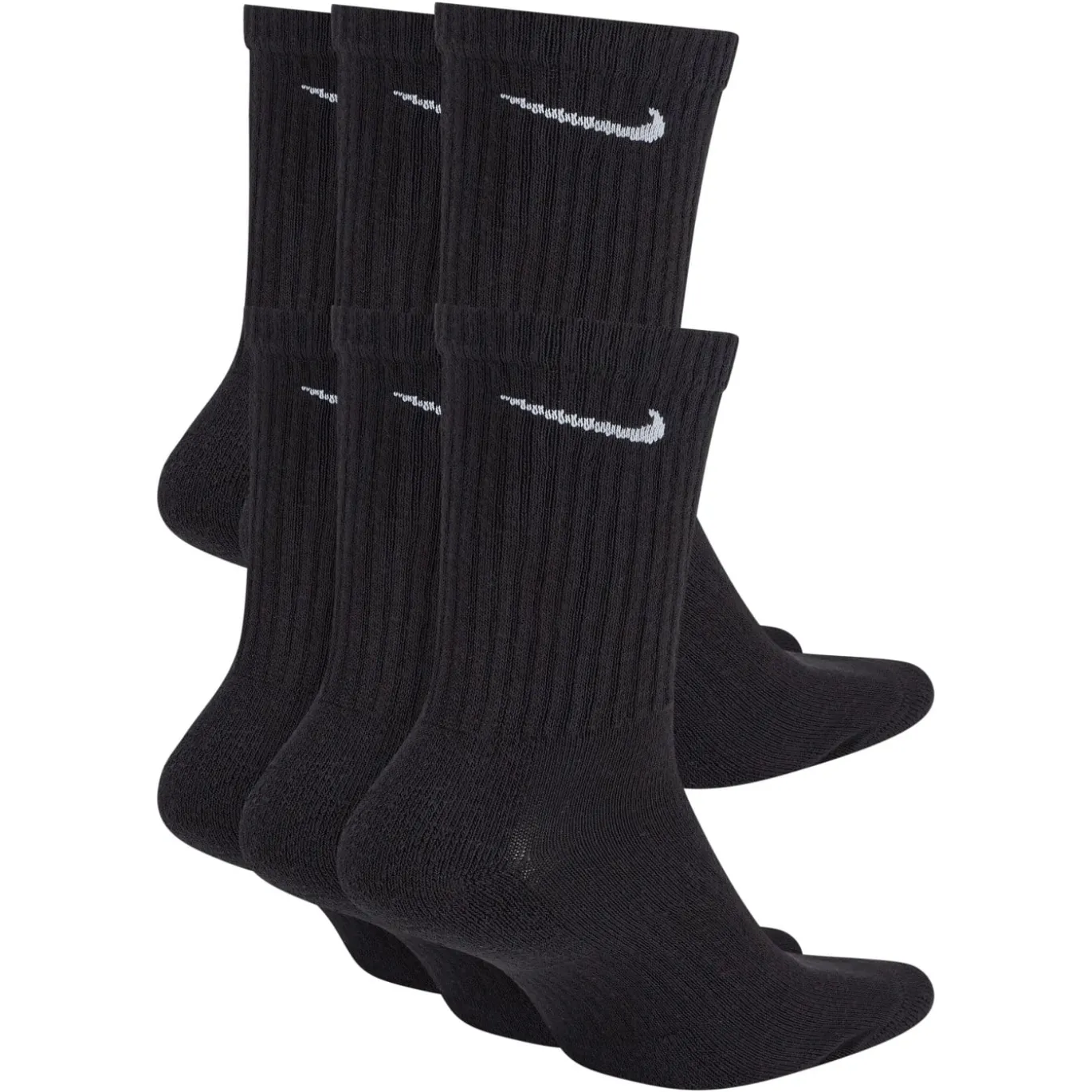 Nike Everyday Cushioned Crew Sportsokken 6-Pack Zwart Wit