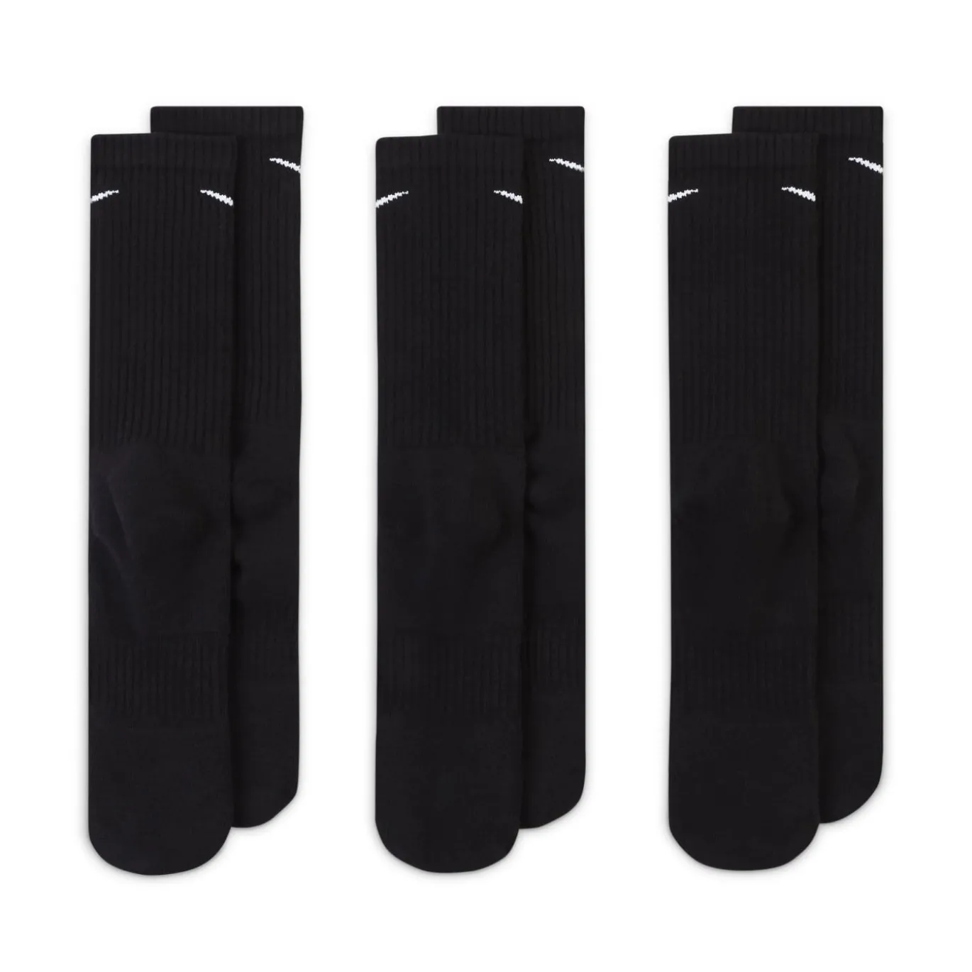 Nike Everyday Cushioned Crew Sportsokken 3-Pack Zwart Wit