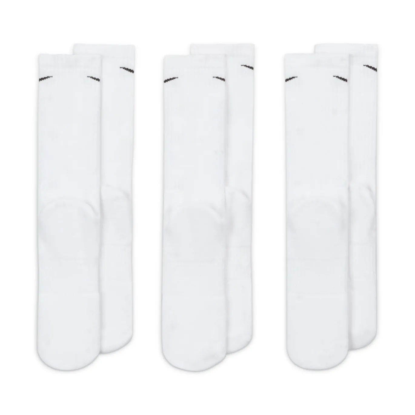 Nike Everyday Cushioned Crew Sportsokken 3-Pack Wit Zwart