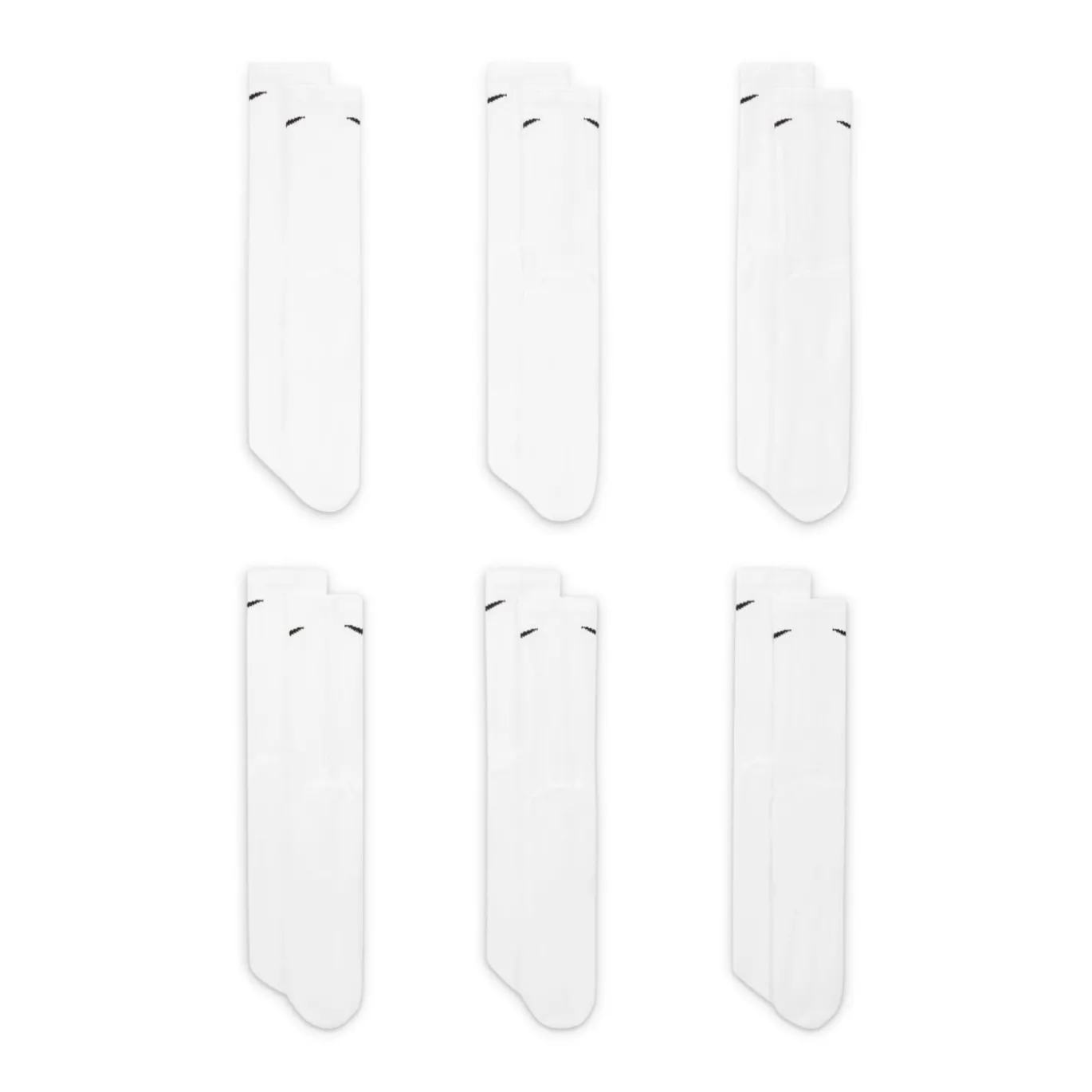 Nike Everyday Cushioned Crew Sportsokken 6-Pack Wit Zwart
