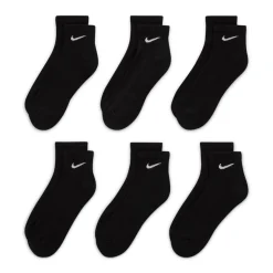 Nike Everyday Cushioned Enkelsokken 6-Pack Zwart Wit