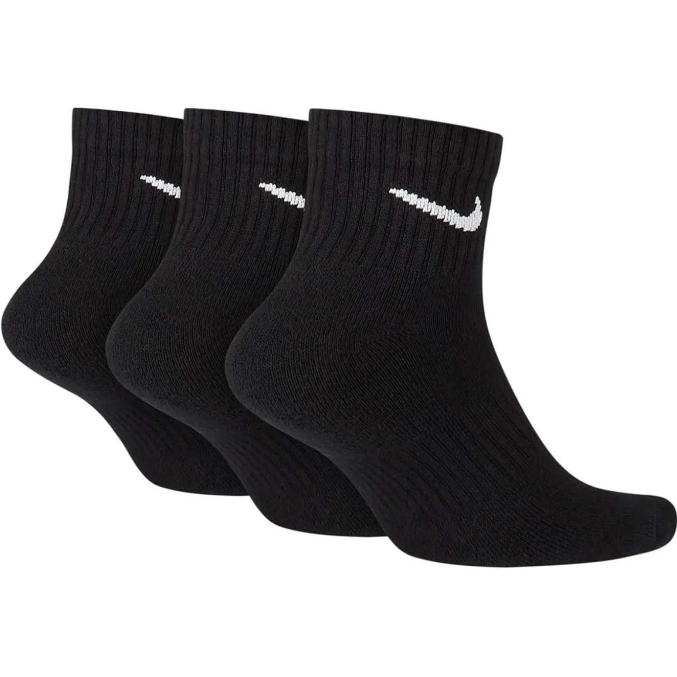 Nike Everyday Cushioned Enkelsokken 3-Pack Zwart Wit