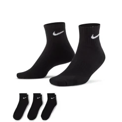 Nike Everyday Cushioned Enkelsokken 3-Pack Zwart Wit
