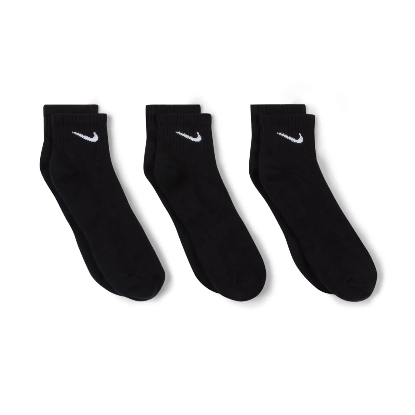 Nike Everyday Cushioned Enkelsokken 3-Pack Zwart Wit