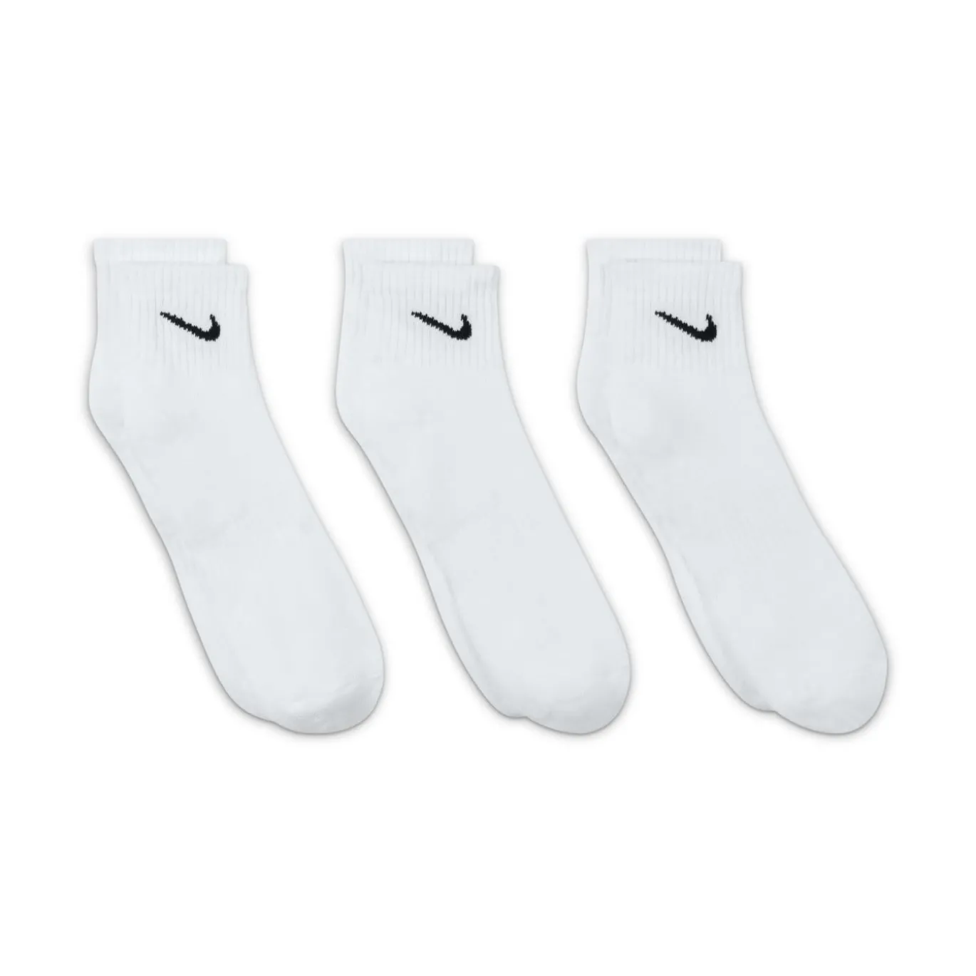 Nike Everyday Cushioned Enkelsokken 3-Pack Wit Zwart