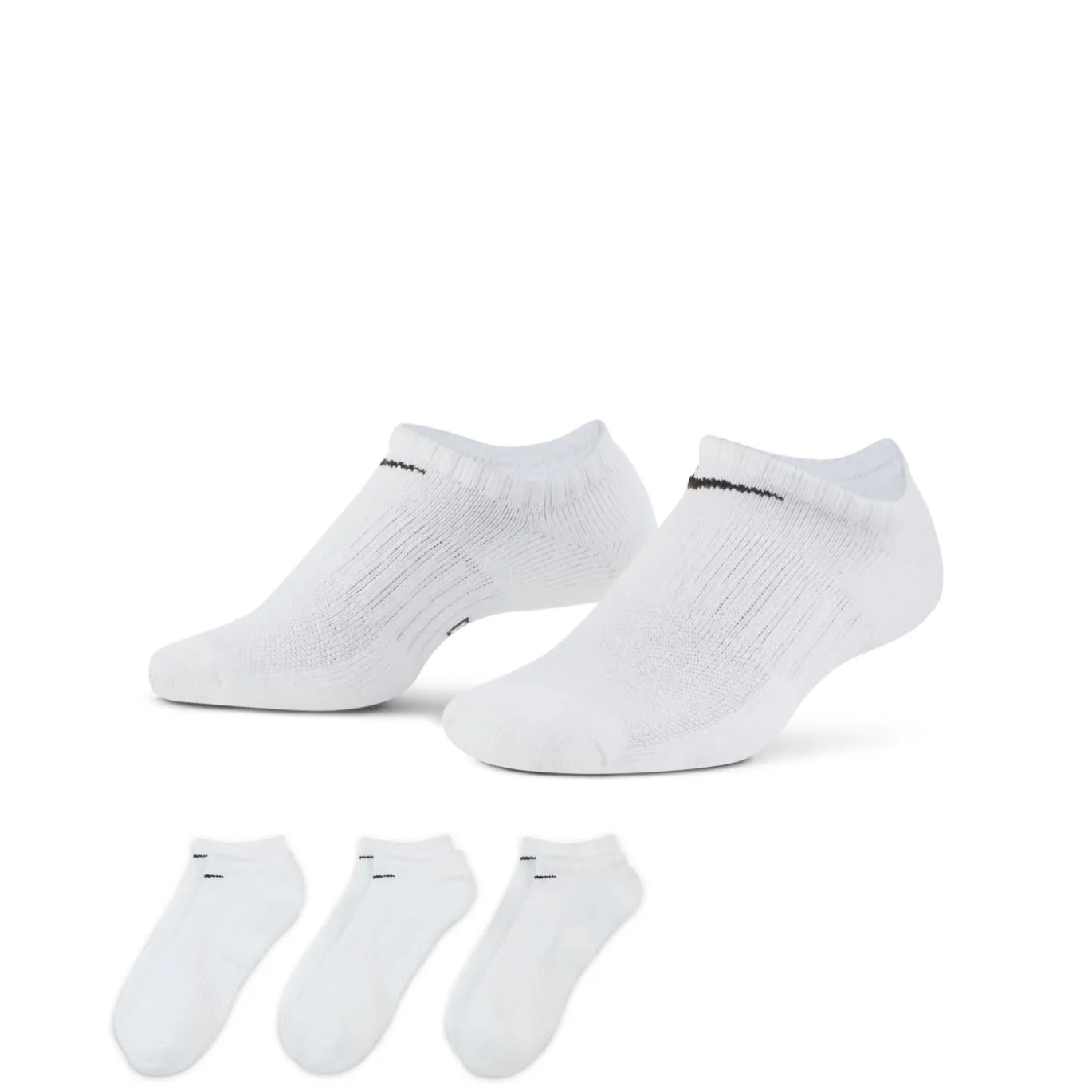 Nike Everyday Cushioned No-Show Sokken 3-Pack Wit Zwart