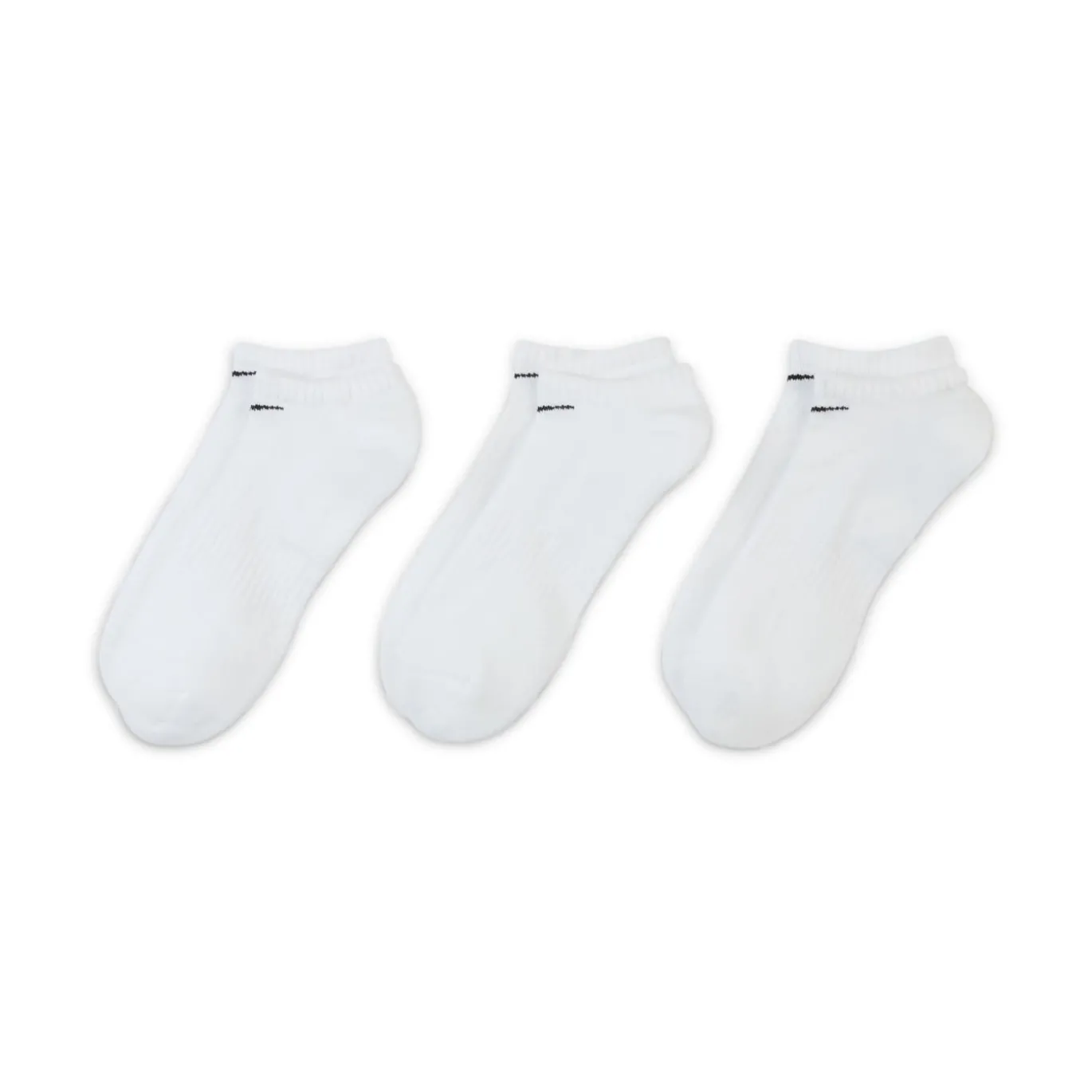 Nike Everyday Cushioned No-Show Sokken 3-Pack Wit Zwart
