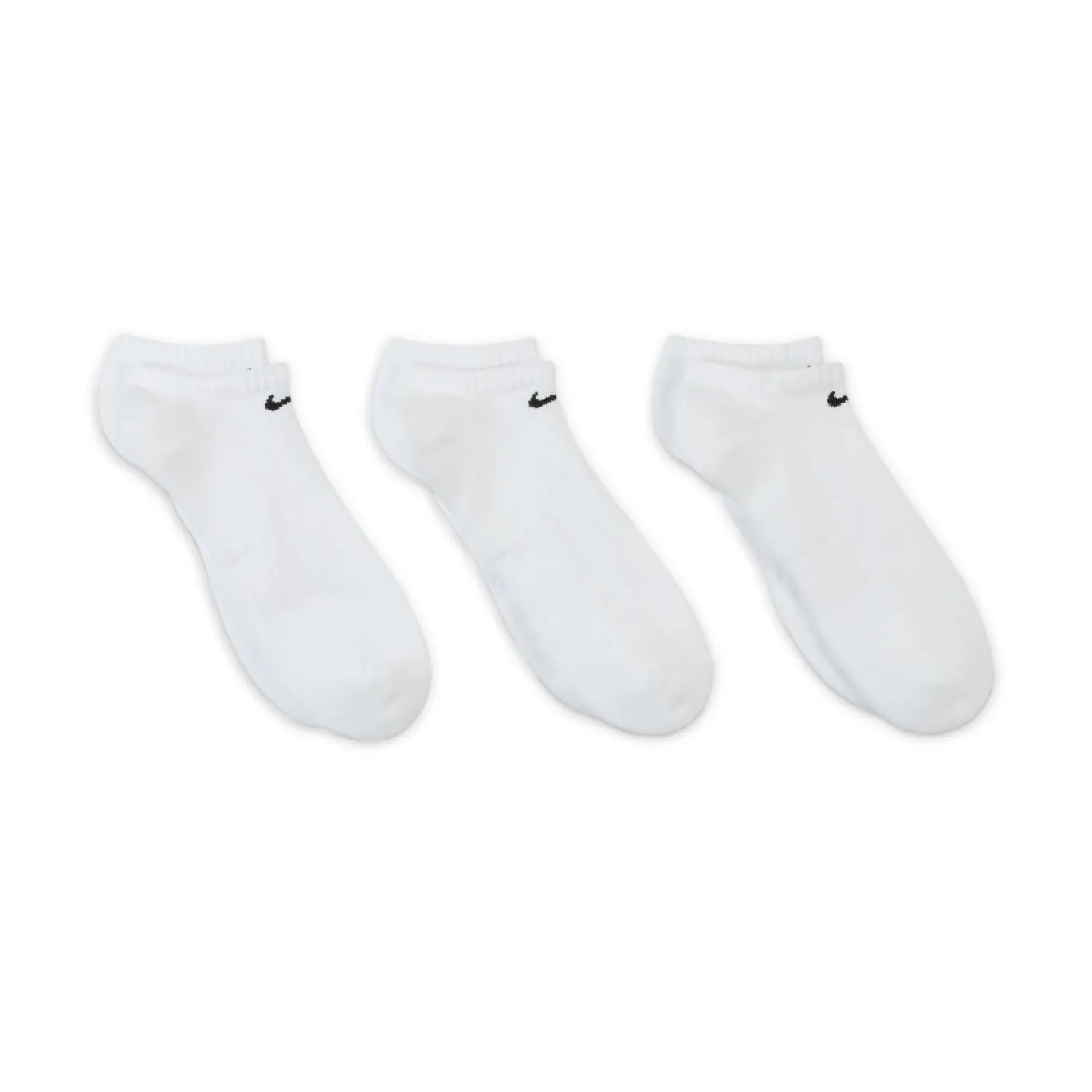 Nike Everyday Cushioned No-Show Sokken 3-Pack Wit Zwart