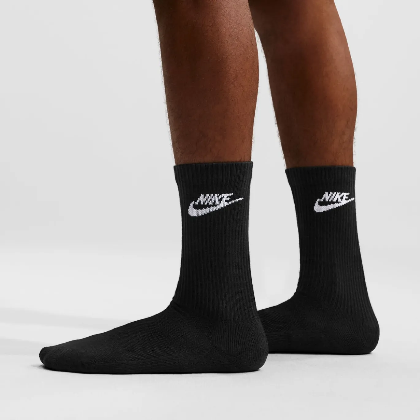 Nike Everyday Elevated Crew Sokken 3-Pack Zwart Wit