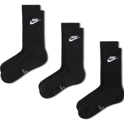 Nike Everyday Elevated Crew Sokken 3-Pack Zwart Wit
