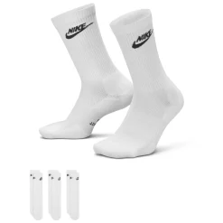 Nike Everyday Elevated Crew Sokken 3-Pack Wit Zwart
