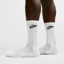 Nike Everyday Elevated Crew Sokken 3-Pack Wit Zwart
