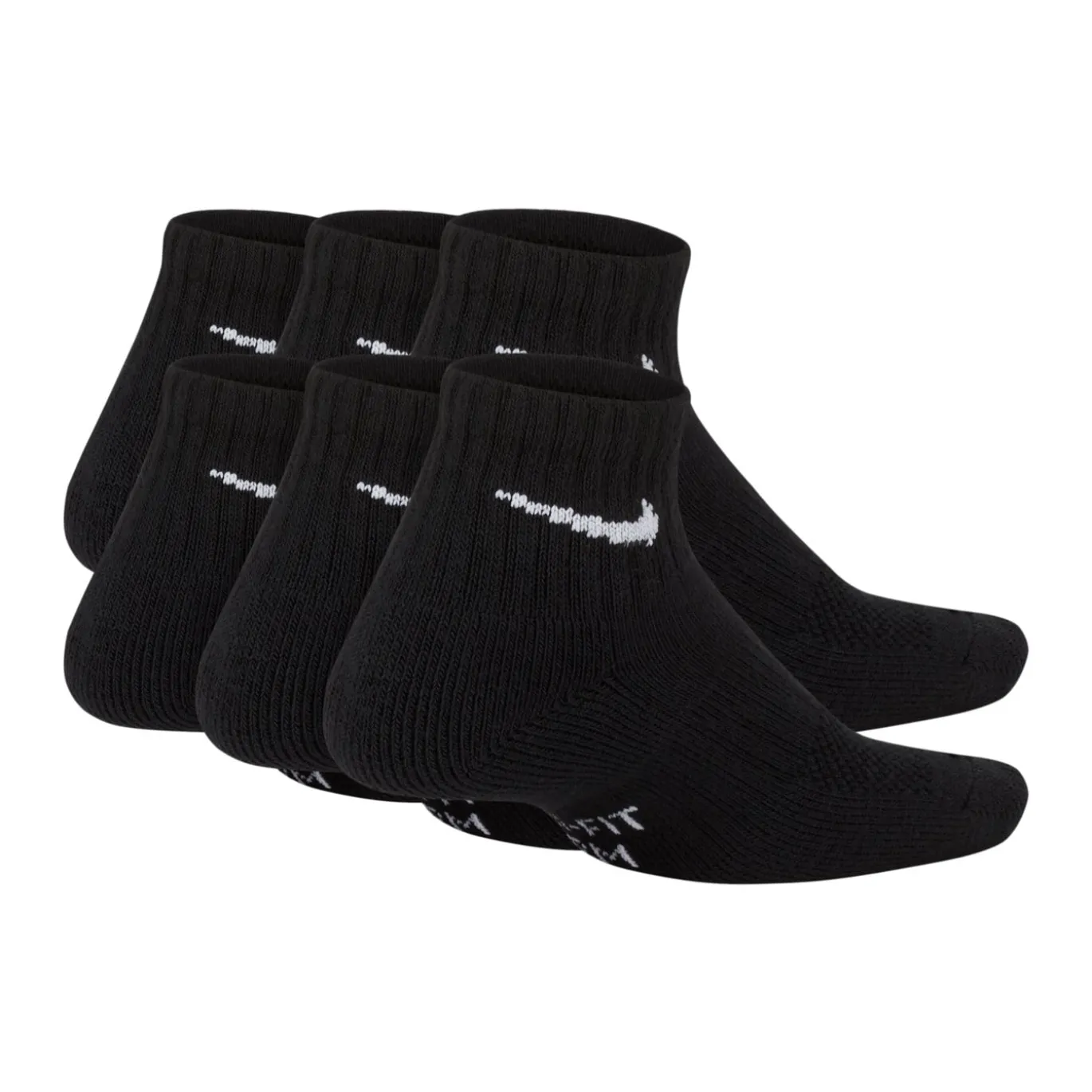 Nike Everyday Enkelsokken 6-Pack Kids Zwart Wit