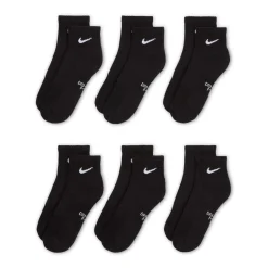Nike Everyday Enkelsokken 6-Pack Kids Zwart Wit
